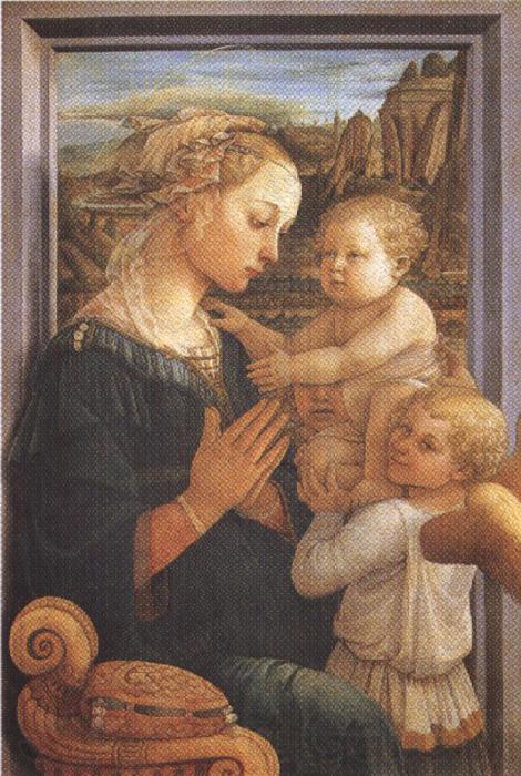 Sandro Botticelli Filippo Lippi.Madonna with Child and Angels or Uffizi Madonna (mk36) France oil painting art